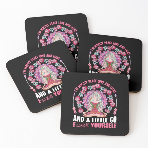 Item preview, I'M Mostly Peace Love And Light  Little Go F Yourself Yoga designed and sold by CarmelaConstan.