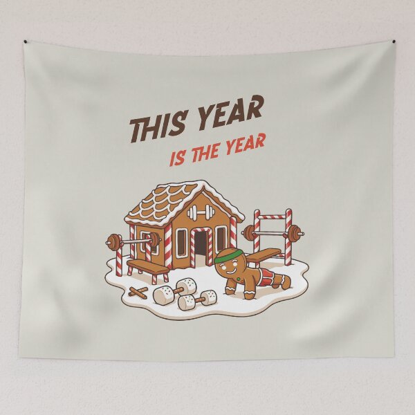 Item preview, Christmas house and gingerbread gym – New Year's resolution. designed and sold by charlypicazo.