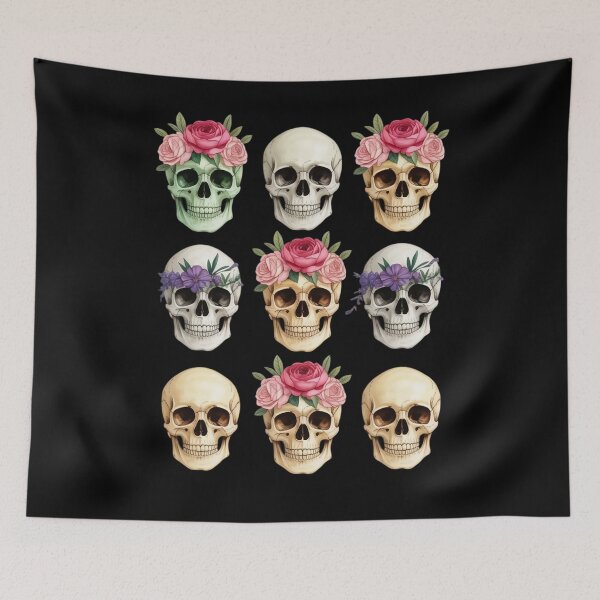 Item preview, Gothic Skull with Roses designed and sold by LittleDame.