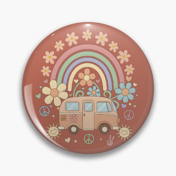 Item preview, Retro 70s Pastel Van – Peace & Love Rainbow Design designed and sold by LMDIGITAL6.