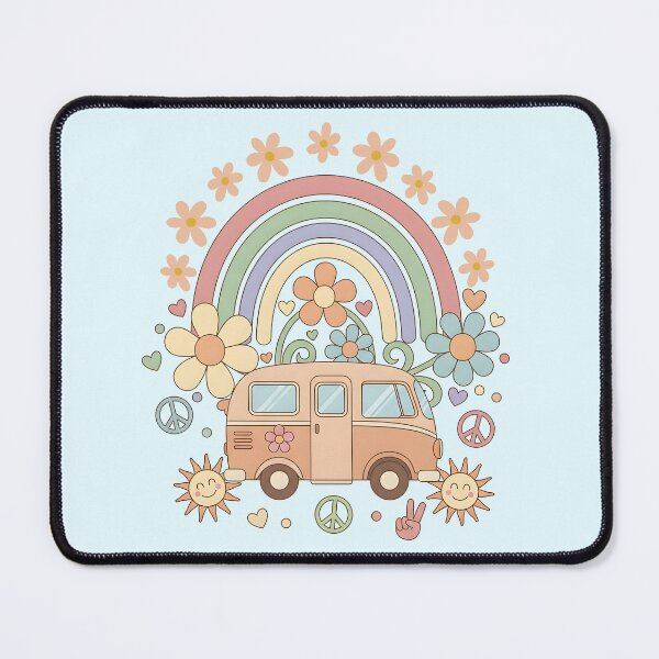 Item preview, Retro 70s Pastel Van – Peace & Love Rainbow Design designed and sold by LMDIGITAL6.