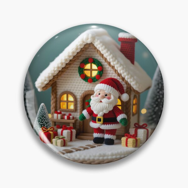 Item preview, A tiny crochet Santa Claus  carefully navigating a miniature Christmas scene designed and sold by Ponted.