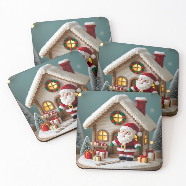 Item preview, A tiny crochet Santa Claus  carefully navigating a miniature Christmas scene designed and sold by Ponted.