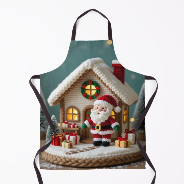 Item preview, A tiny crochet Santa Claus  carefully navigating a miniature Christmas scene designed and sold by Ponted.