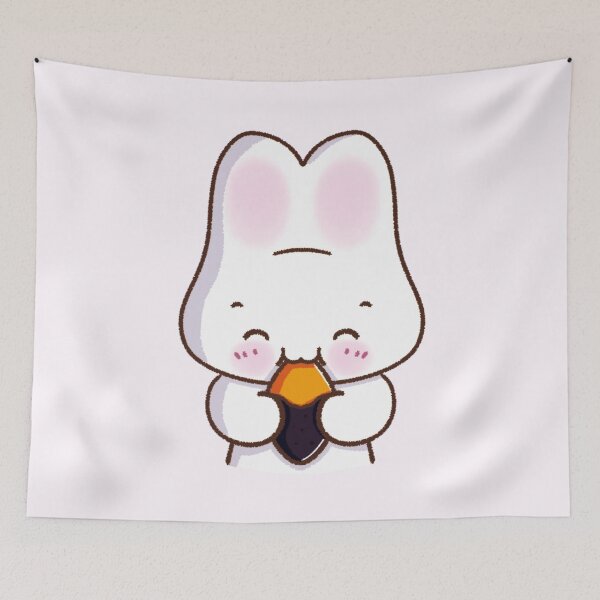 Item preview, Sweet Potato Snack Time: Cute Kawaii Bunny Eating | Adorable Korean Sweet Potato Rabbit designed and sold by Kimchi-style-.