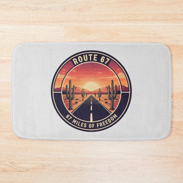 Item preview, Route 67 Desert Freedom Badge Sunset Cactus Road Design designed and sold by SplashTastic.