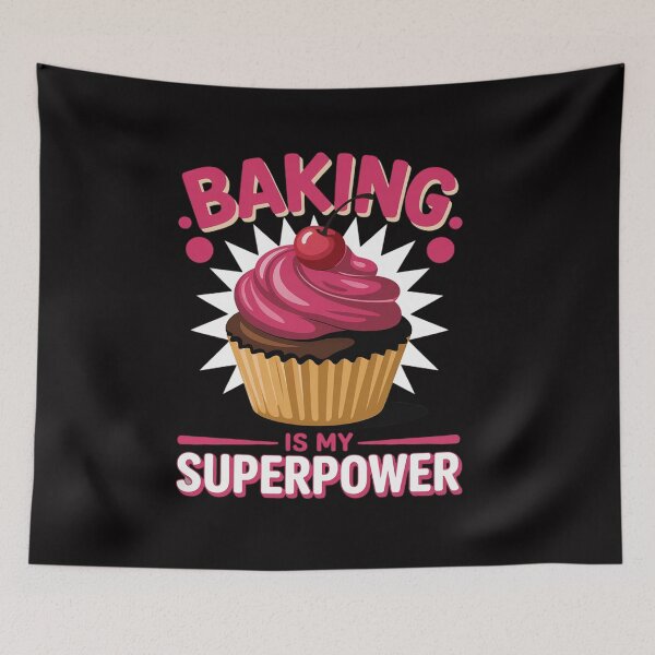 Artikelvorschau, Backen ist meine Superkraft. Leckerer Cupcake-Bäcker entworfen und verkauft von CareTopping.
