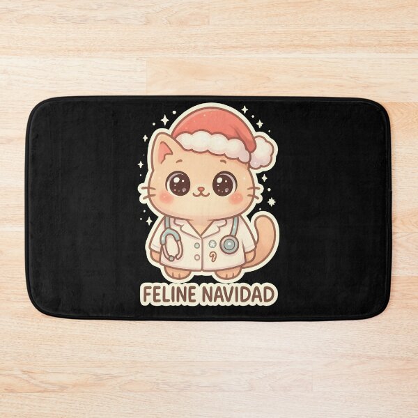 Item preview, Feline Navidad – Kawaii Vet Christmas Cat designed and sold by Bettybee00.