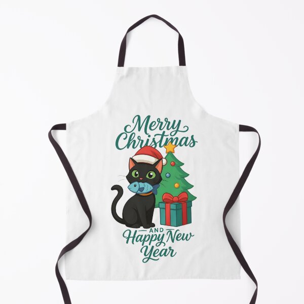 Item preview, black cat merry christmas and happy new year designed and sold by sabartgunpla.