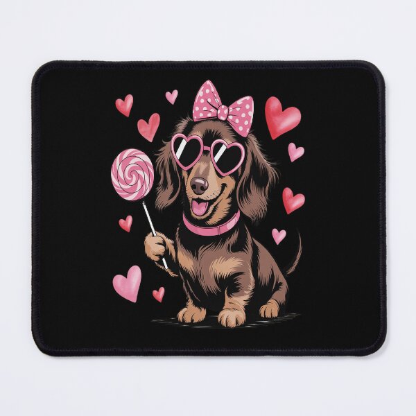Item preview, Dachshund Valentines Dog Candy Pink Heart designed and sold by catsdothingz.