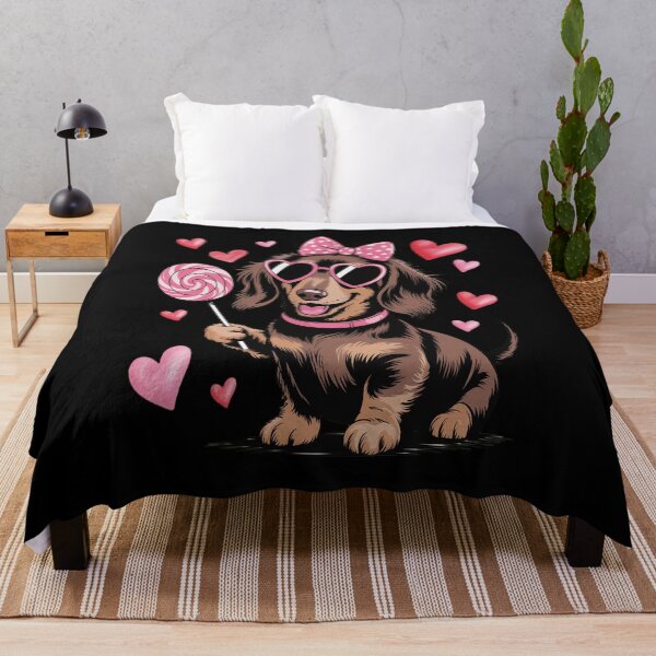 Item preview, Dachshund Valentines Dog Candy Pink Heart designed and sold by catsdothingz.