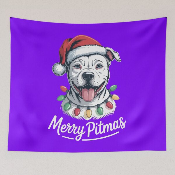 Item preview, Perro Pitbull Merry Pitmas Navidad designed and sold by ThreadAlchemys.