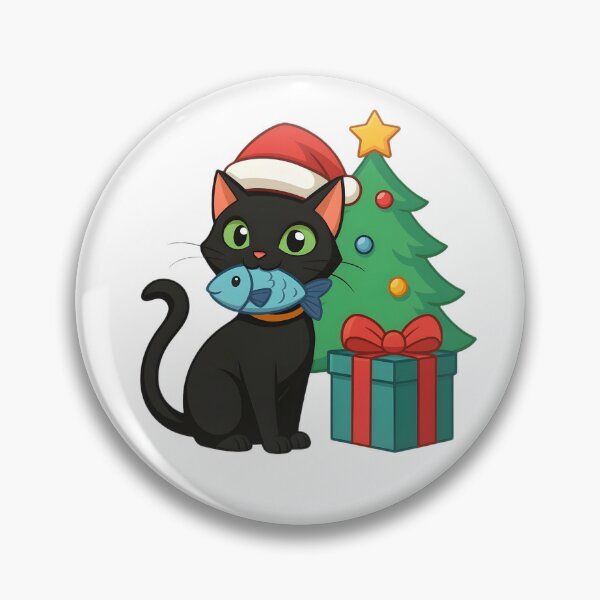 Item preview, black cat cute merry christmas and happy new year designed and sold by sabartgunpla.