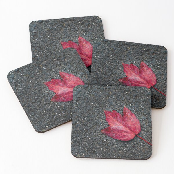 Item preview, Red Maple Leaf on Wet Asphalt designed and sold by Rabee Khalil Photography.