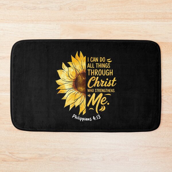 Item preview, Christian Sunflower I Can Do All Things Religious Faith designed and sold by KelseyYasuko.