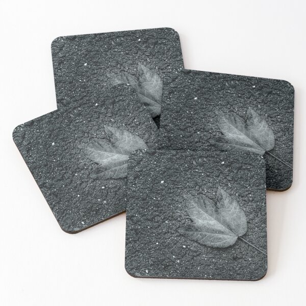Item preview, Black and White Maple Leaf on Asphalt designed and sold by Rabee Khalil Photography.