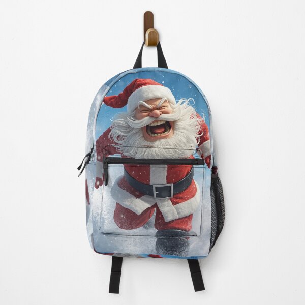Item preview, Energetic Santa Running Through Snow – Whimsical and Joyful Christmas Art designed and sold by PixelVibe782.