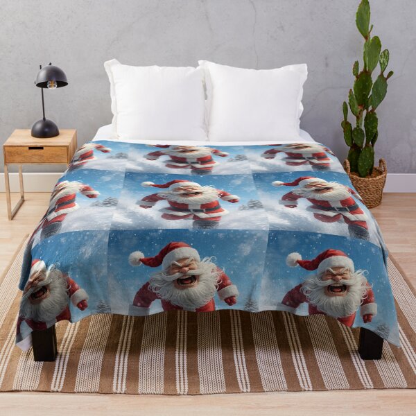 Item preview, Energetic Santa Running Through Snow – Whimsical and Joyful Christmas Art designed and sold by PixelVibe782.