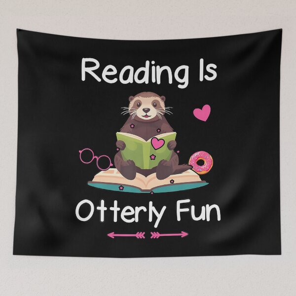 Item preview, Reading Is Otterly Fun Sea Otter Book Loving Librarian designed and sold by ChelseaEula.