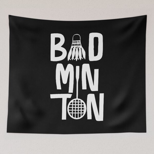 Item preview, Cool Badminton Typography With Badminton Shuttlecock Racket designed and sold by MonicaSophie.