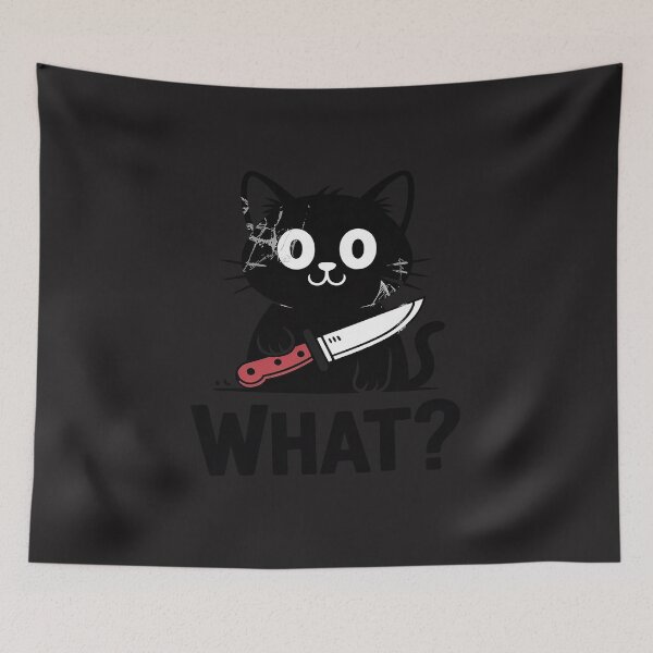 Item preview, Funny Halloween Shirt What Killer Cat with Bloody Knife Humor designed and sold by itsnothatweird.