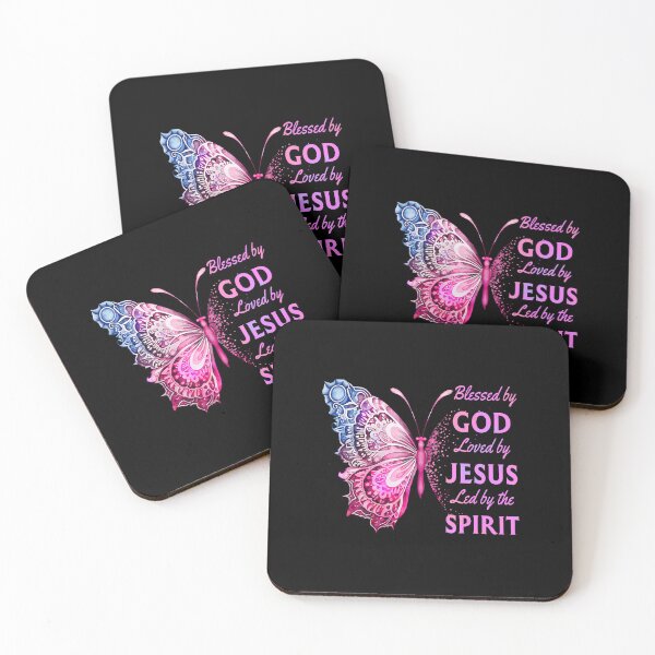 Item preview, Blessed By God Loved By Jesus Pink Butterfly Christian designed and sold by KristenSophie.