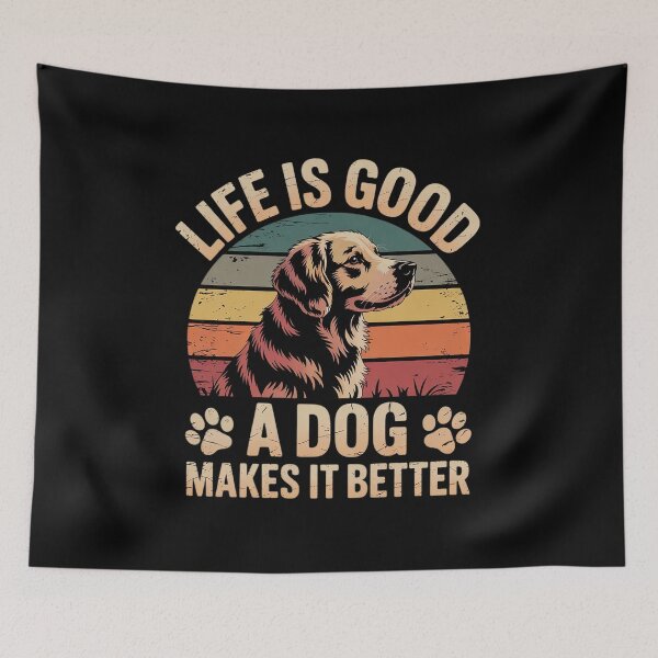 Item preview, Life Is Funny Good A Dog Makes It Better Vintage  designed and sold by VerseFarm.