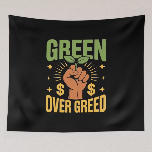 Item preview, Green Over Greed – Eco Protest Fist, Climate Activism designed and sold by DetroitMug.