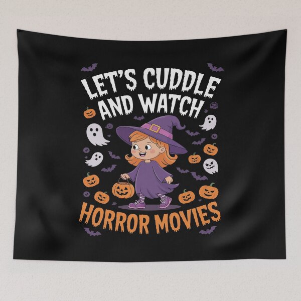 Item preview, Funny Halloween Witch Let's Cuddle And Watch Horror Movies designed and sold by itsnothatweird.