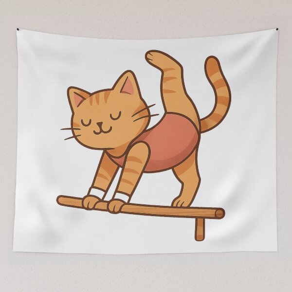 Item preview, Gymnast Cat – Grace in Motion designed and sold by luckyyouth.