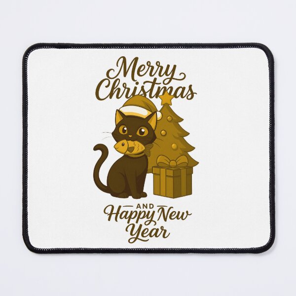 Item preview, gold black cat merry christmas and happy new year designed and sold by sabartgunpla.