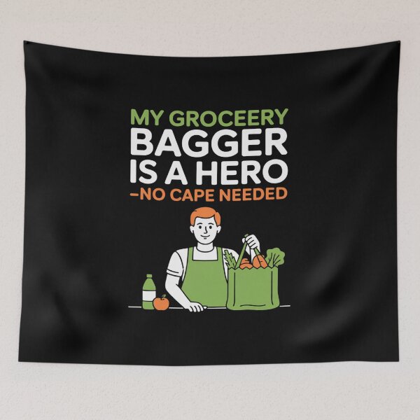 Item preview, Grocery Bagger Hero No Cape Needed designed and sold by DetroitMug.