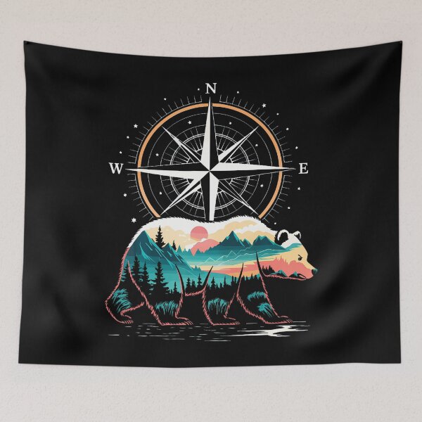 Item preview, Bear Compass Hiker Outdoor designed and sold by KarlaLeanne.