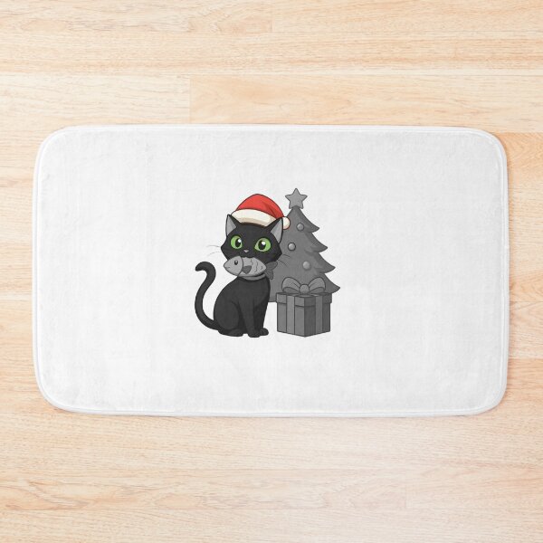 Item preview, black white ink black cat cute merry christmas and happy new year designed and sold by sabartgunpla.