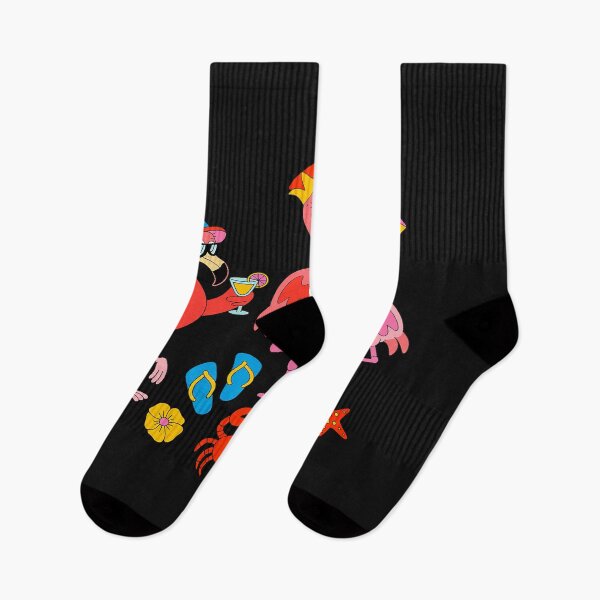 Item preview, Funny Hawaiian Flamingos Drinking Cocktail Christmas in July designed and sold by procionartss.