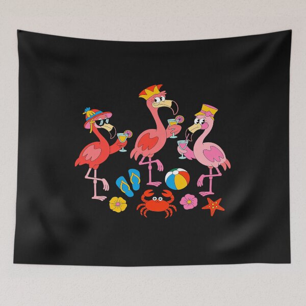 Item preview, Funny Hawaiian Flamingos Drinking Cocktail Christmas in July designed and sold by procionartss.