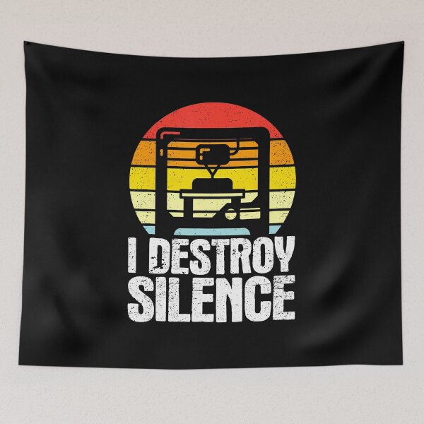 Item preview, I Destroy Silence Retro 3D Printing designed and sold by DawnPatricia.