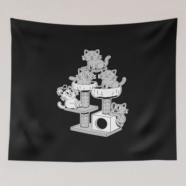 Item preview, Funny Horror Movie Cats Playing On Cat Tree designed and sold by procionartss.