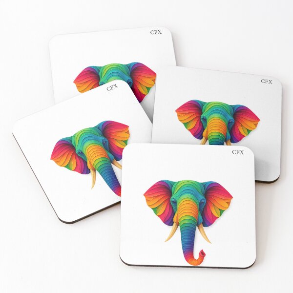 Item preview, Colorful Paper-Cut Elephant | Our Best Friends Collection designed and sold by CaesarFraterX.