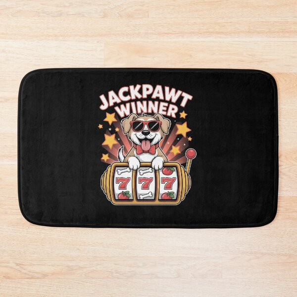 Item preview, Lucky Jackpawt Winner Gambling Casino Dog Plays Slot Machine designed and sold by VasilisLamArt.