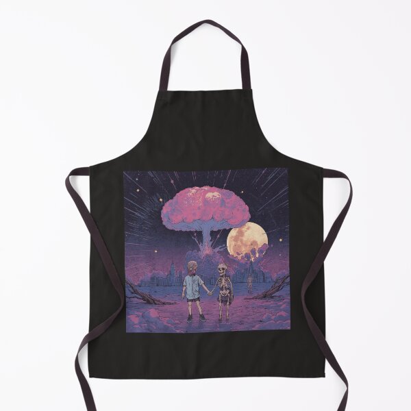 Item preview, Post-Apocalyptic Love Nuclear Explosion Skeleton Boy Gas Mask Wasteland Art designed and sold by TitanRN.