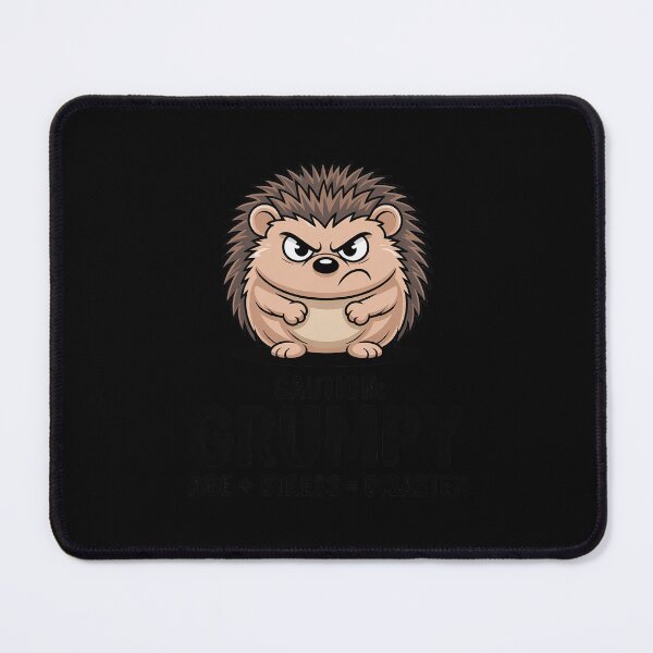 Item preview, Grumpy Hedgehog Caution Age Stress Disaster Cute Angry designed and sold by CultureSpec.