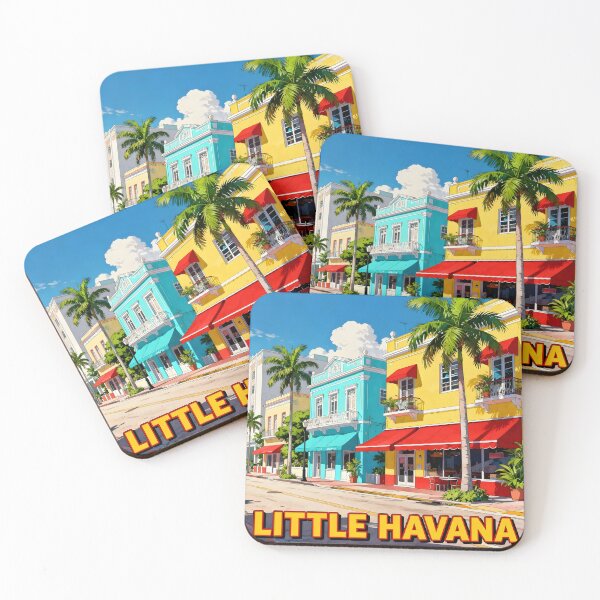 Item preview, Little Havana, Miami, USA: Vintage-Style Painterly Travel Poster designed and sold by LSVart.