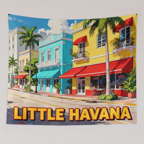 Item preview, Little Havana, Miami, USA: Vintage-Style Painterly Travel Poster designed and sold by LSVart.