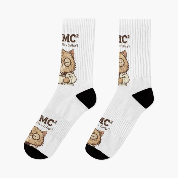 Item preview, E = MC² Funny Coffee Cat – Cute Scientist Cat Drinking Coffee Pun Design designed and sold by ZKSassyPUP.