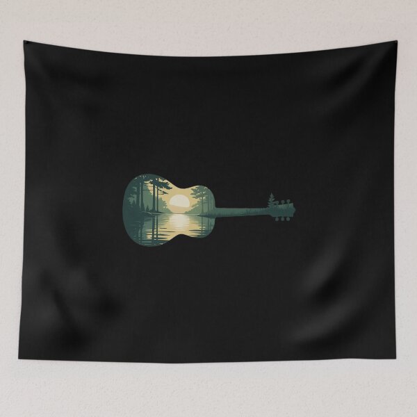 Item preview, Guitar Moonlight Nature Lake Shadow Love Guitar Musician designed and sold by CultureSpec.