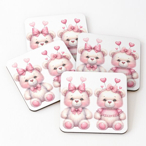 Item preview, Cute Pink Valentine Teddy Bear designed and sold by Primrose Art.