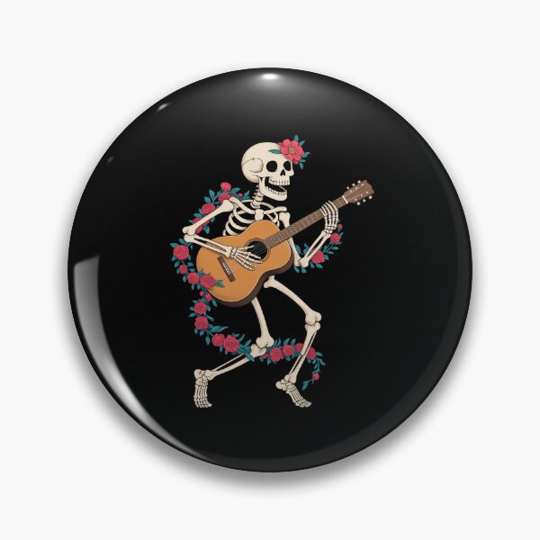 Item preview, Guitar Playing Skeleton Floral Cottagecore Rock Musician designed and sold by CultureSpec.