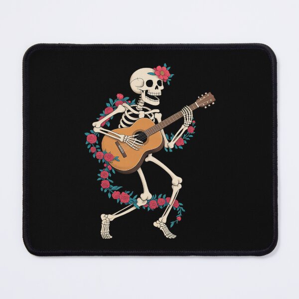 Item preview, Guitar Playing Skeleton Floral Cottagecore Rock Musician designed and sold by CultureSpec.