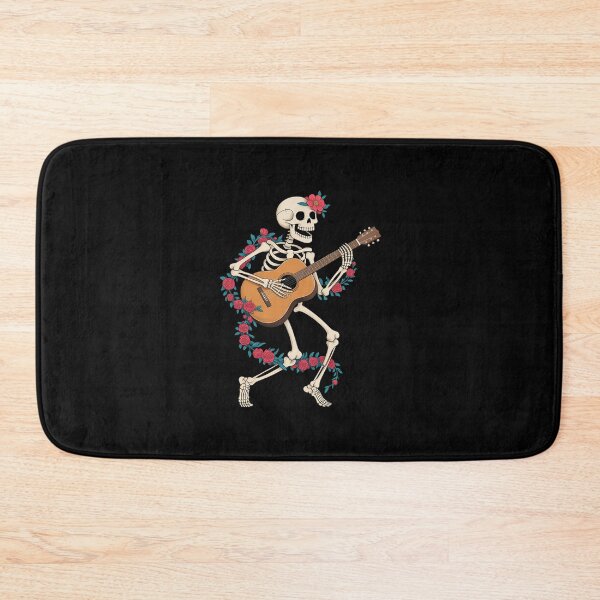 Item preview, Guitar Playing Skeleton Floral Cottagecore Rock Musician designed and sold by CultureSpec.